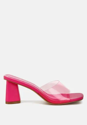 clear flirt clear strap slip on heel sandals