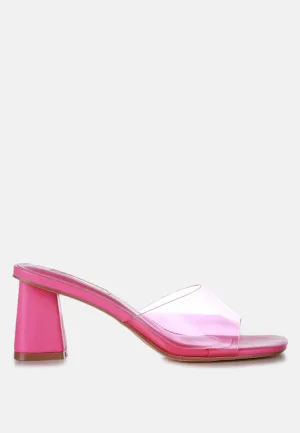 clear flirt clear strap slip on heels sandals