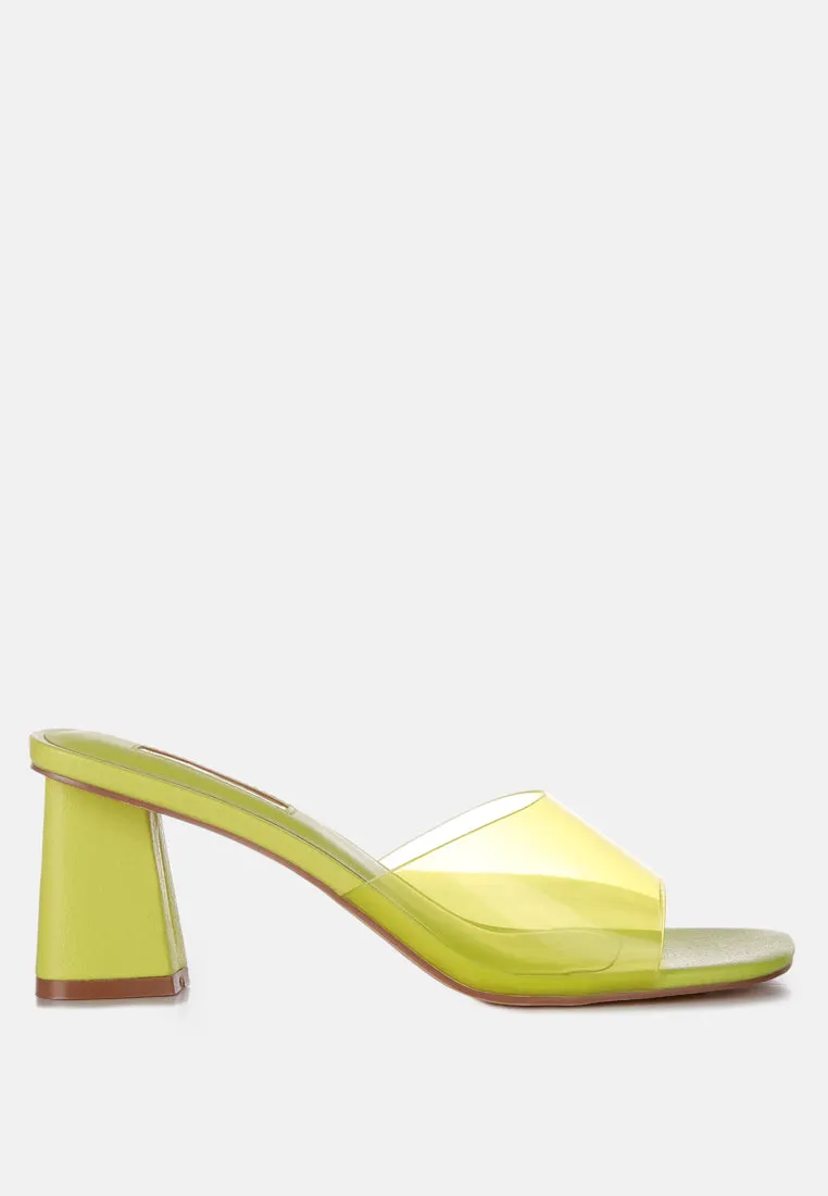 clear flirt clear strap slip on heels sandals