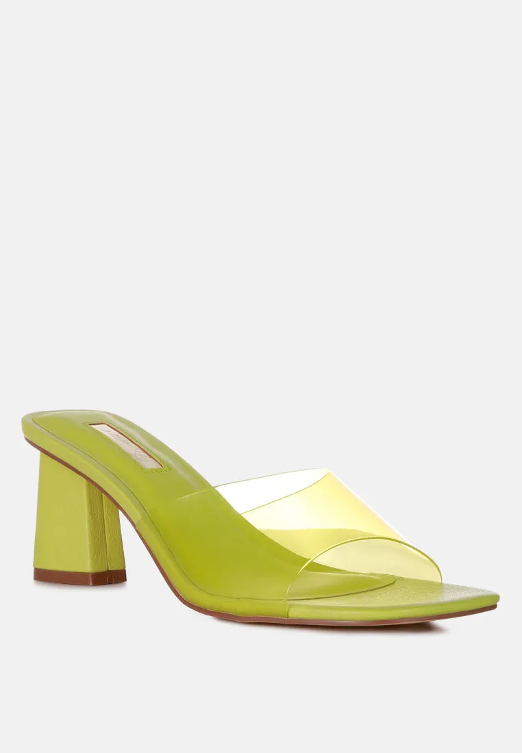 clear flirt clear strap slip on heels sandals