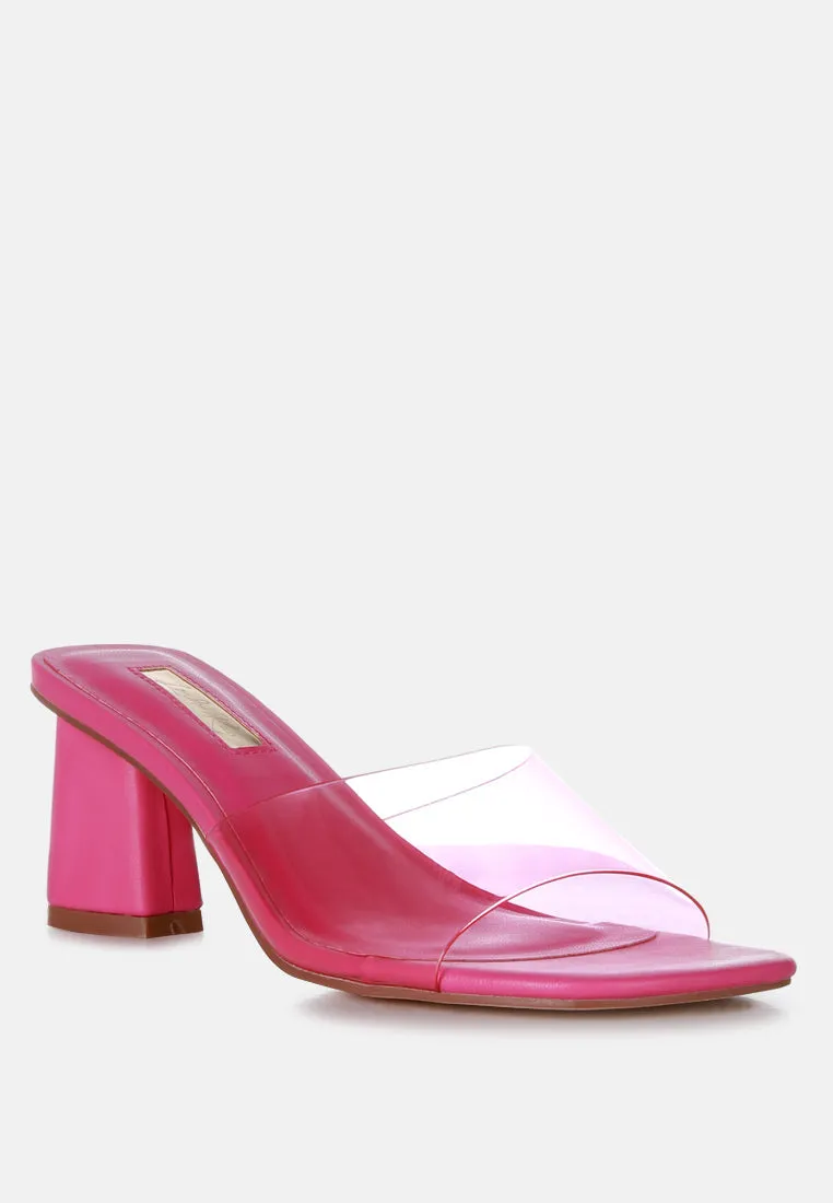 clear flirt clear strap slip on heels sandals