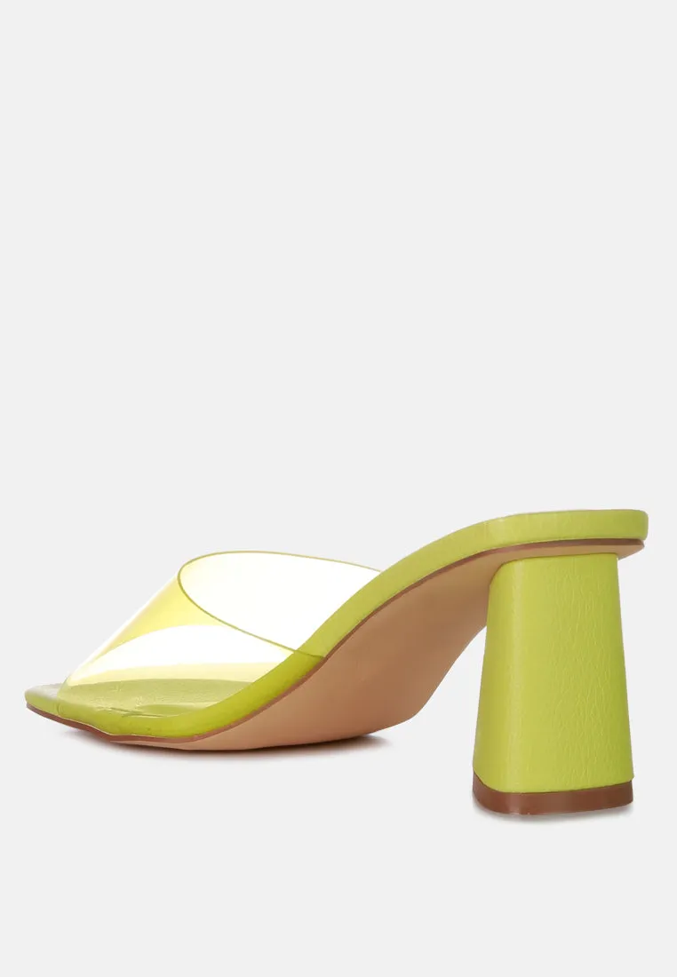 clear flirt clear strap slip on heels sandals
