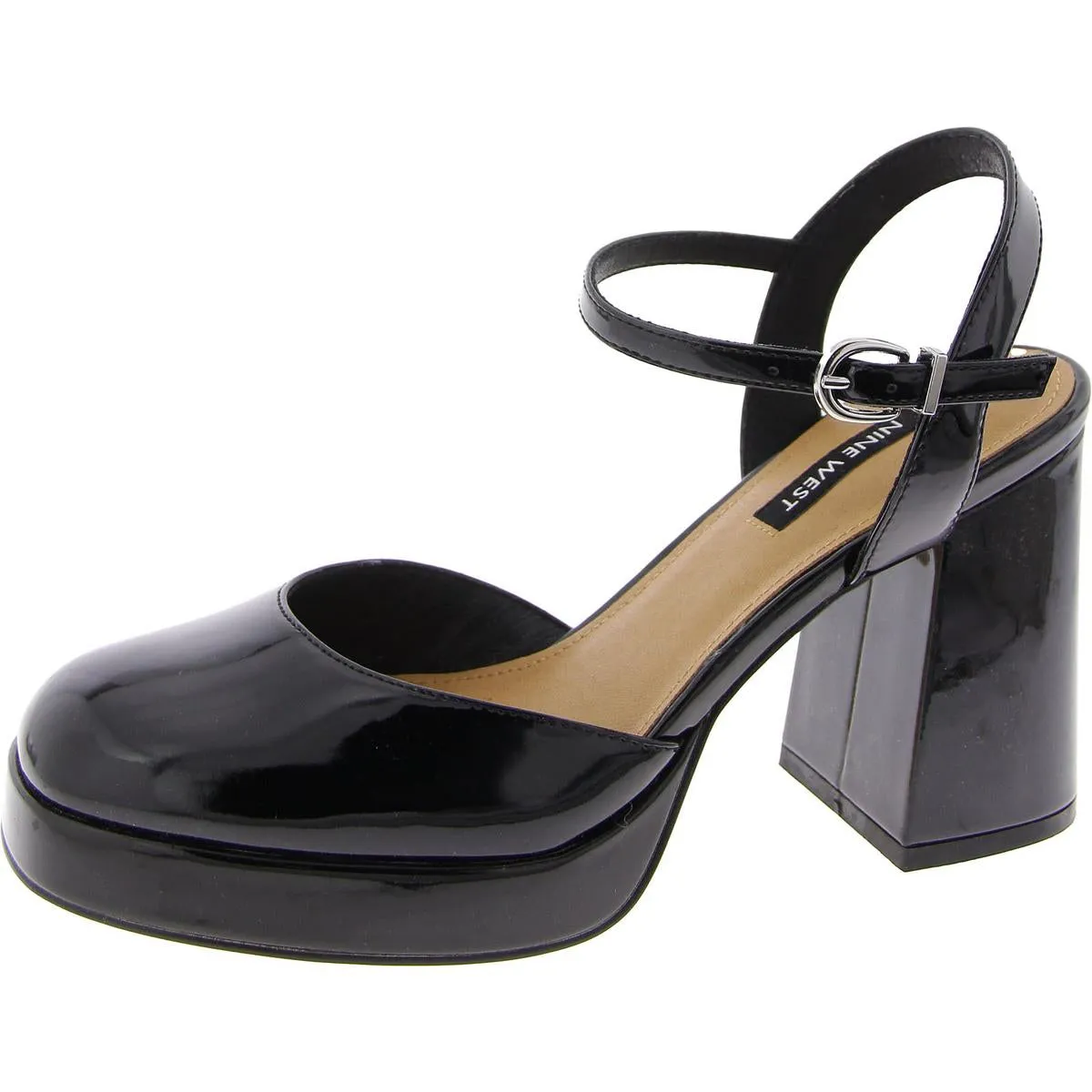 Colot 3 Womens Patent Adjustable Slingback Heels