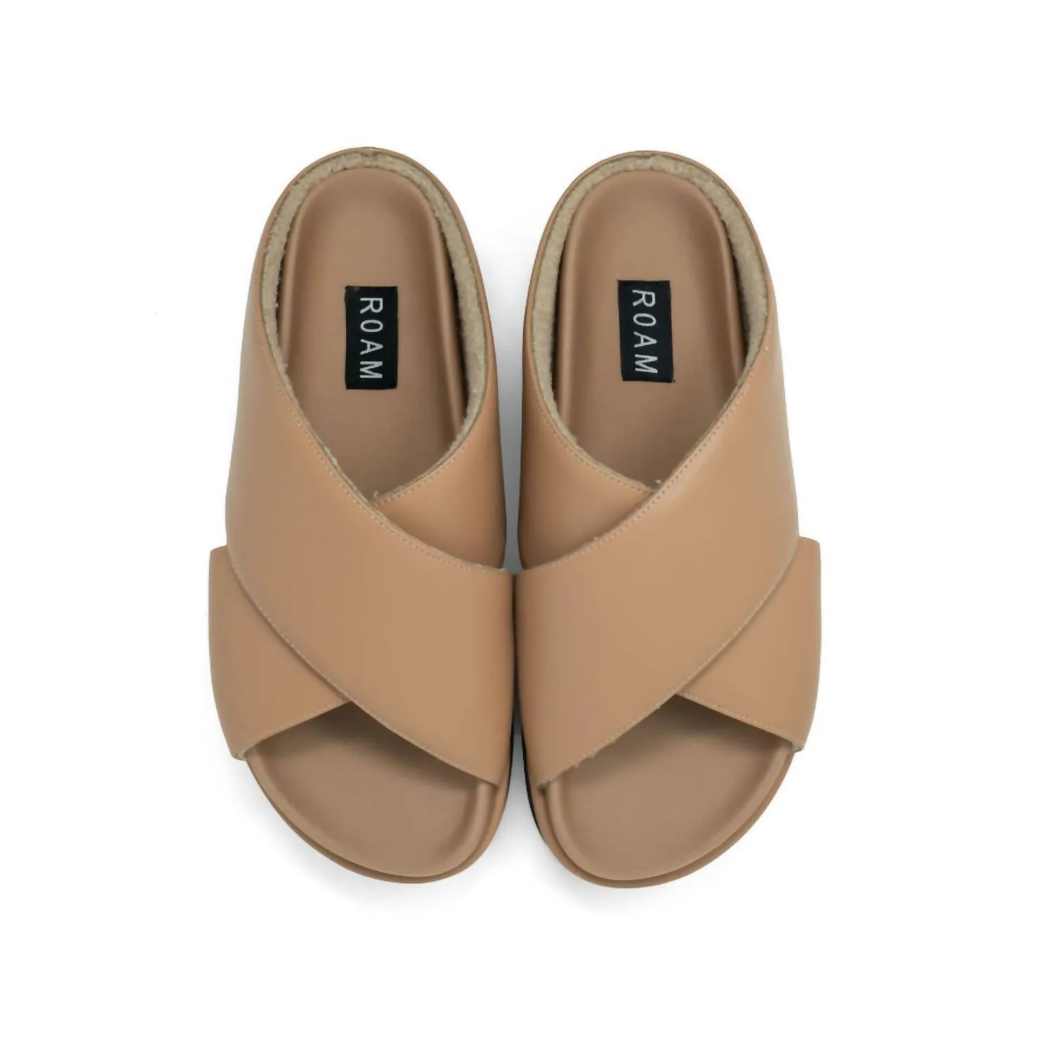 Cross Stack Platform Sandal In Nude