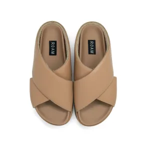 Cross Stack Platform Sandal In Nude