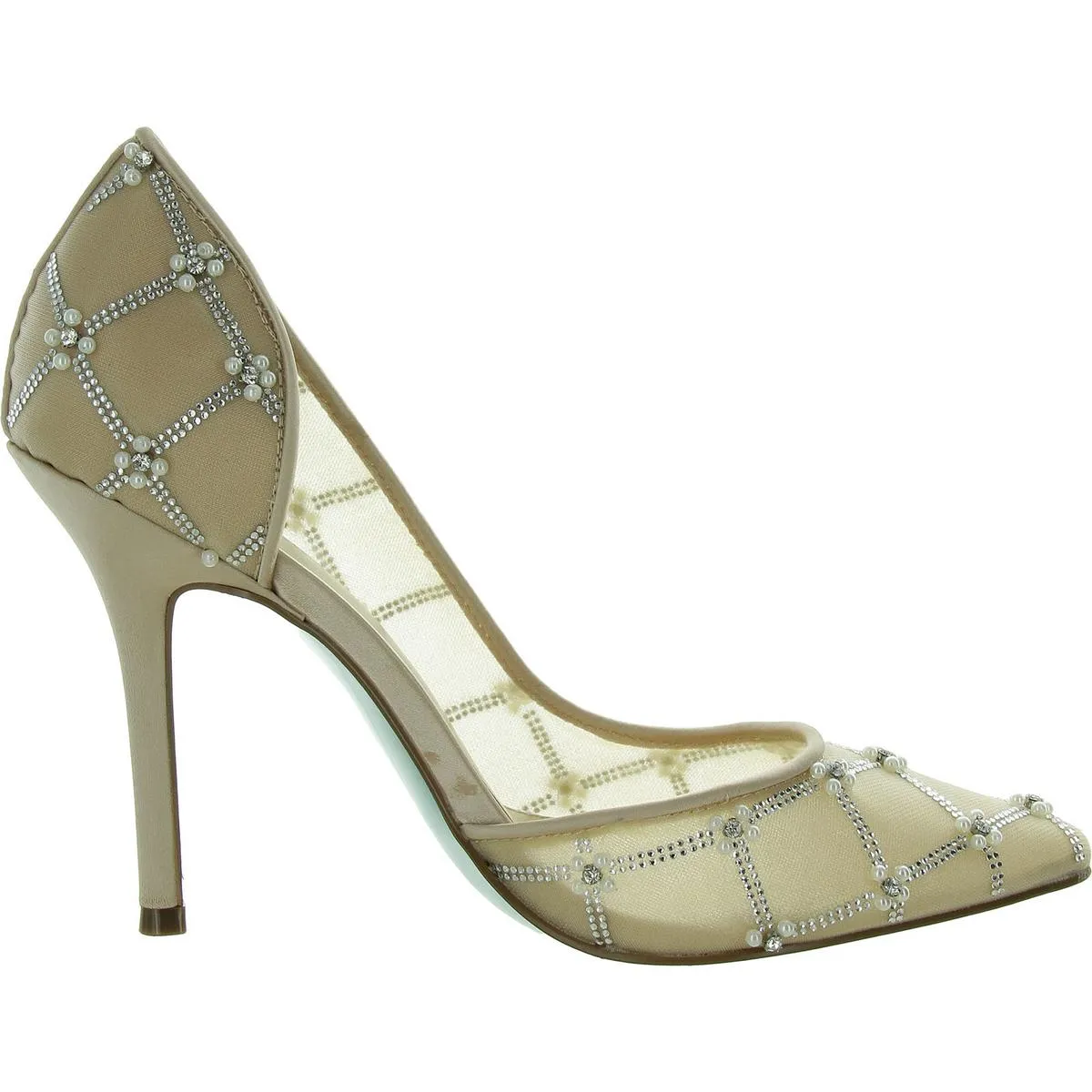 Cruze Womens Embellished Satin Pumps