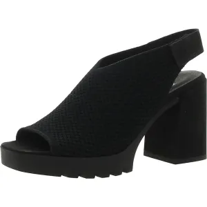 Cue Womens Knit leather Trim Slingback Heels