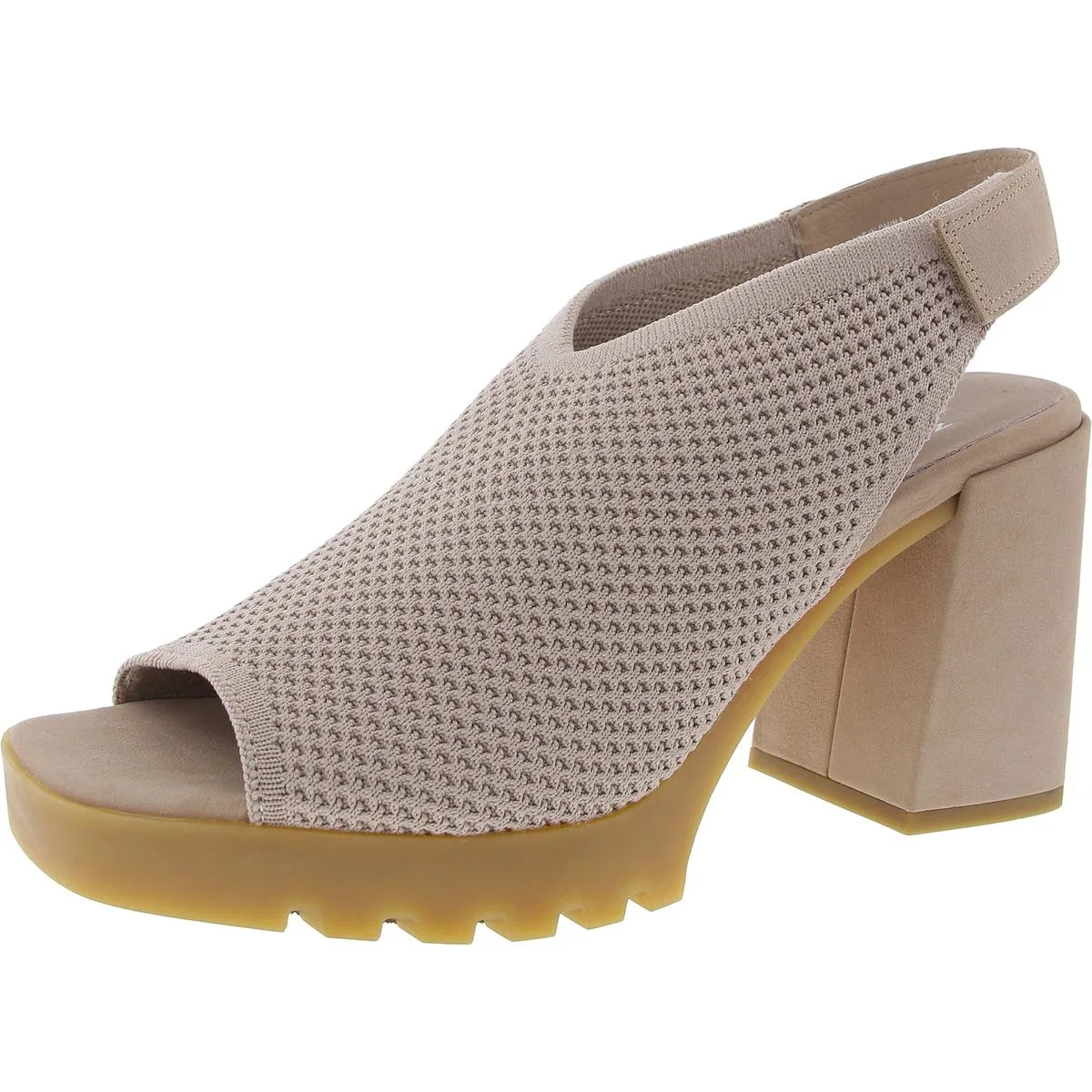 Cue Womens Knit leather Trim Slingback Heels