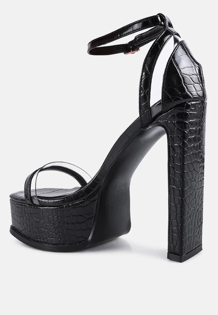 cutlass high heeled chunky sandals
