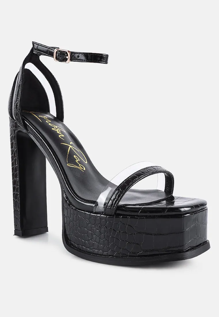 cutlass high heeled chunky sandals