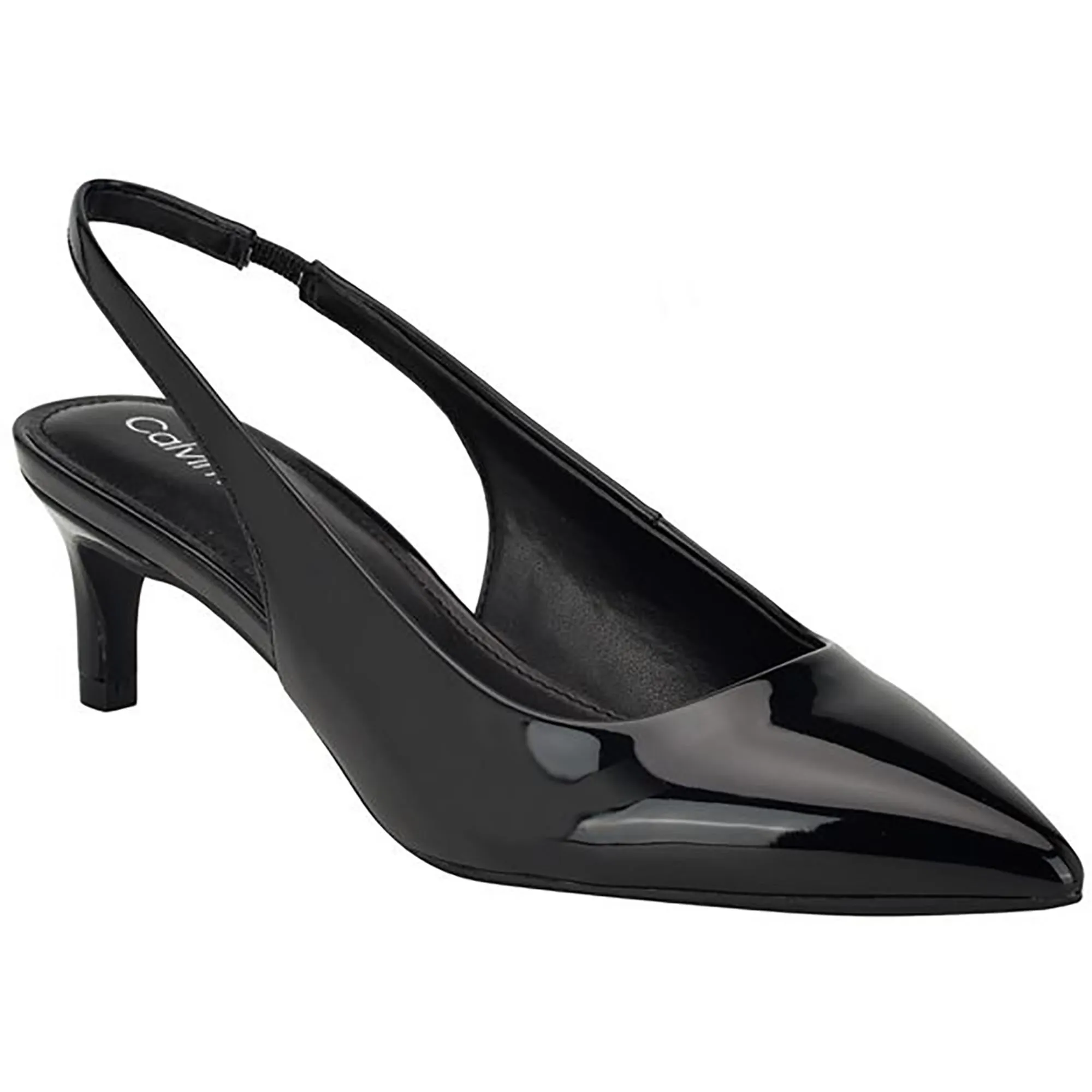 DAINTY Womens Pointed toe Kitten heel Slingback Heels