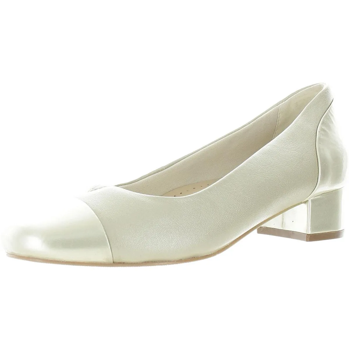 Daisy Womens Leather Patent Loafer Heels