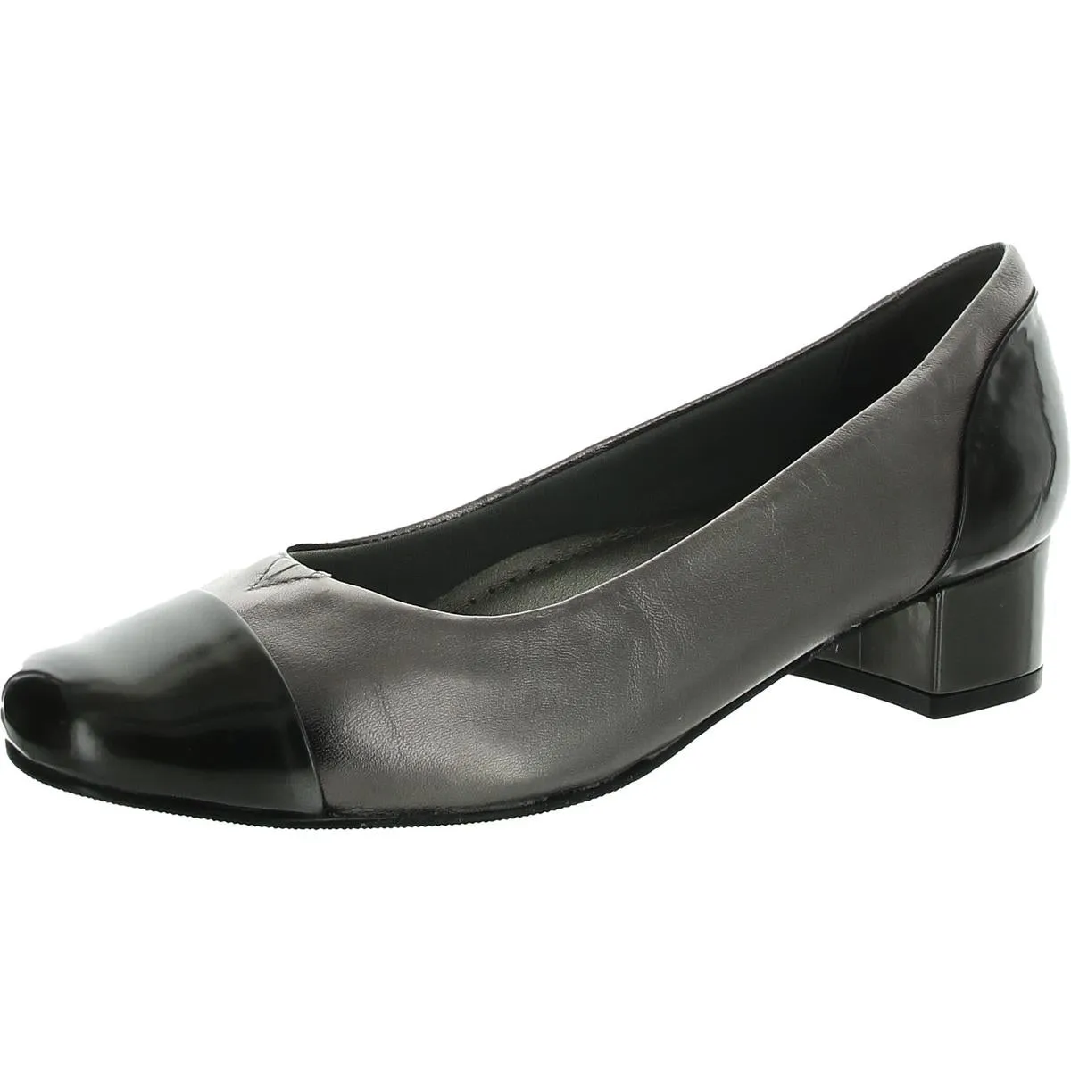 Daisy Womens Leather Patent Loafer Heels