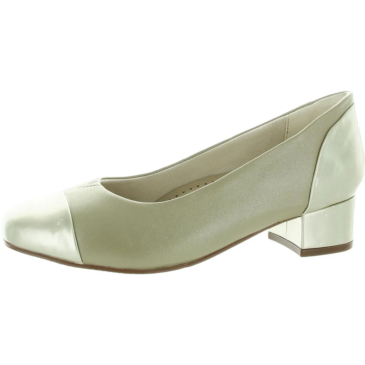 Daisy Womens Leather Patent Loafer Heels