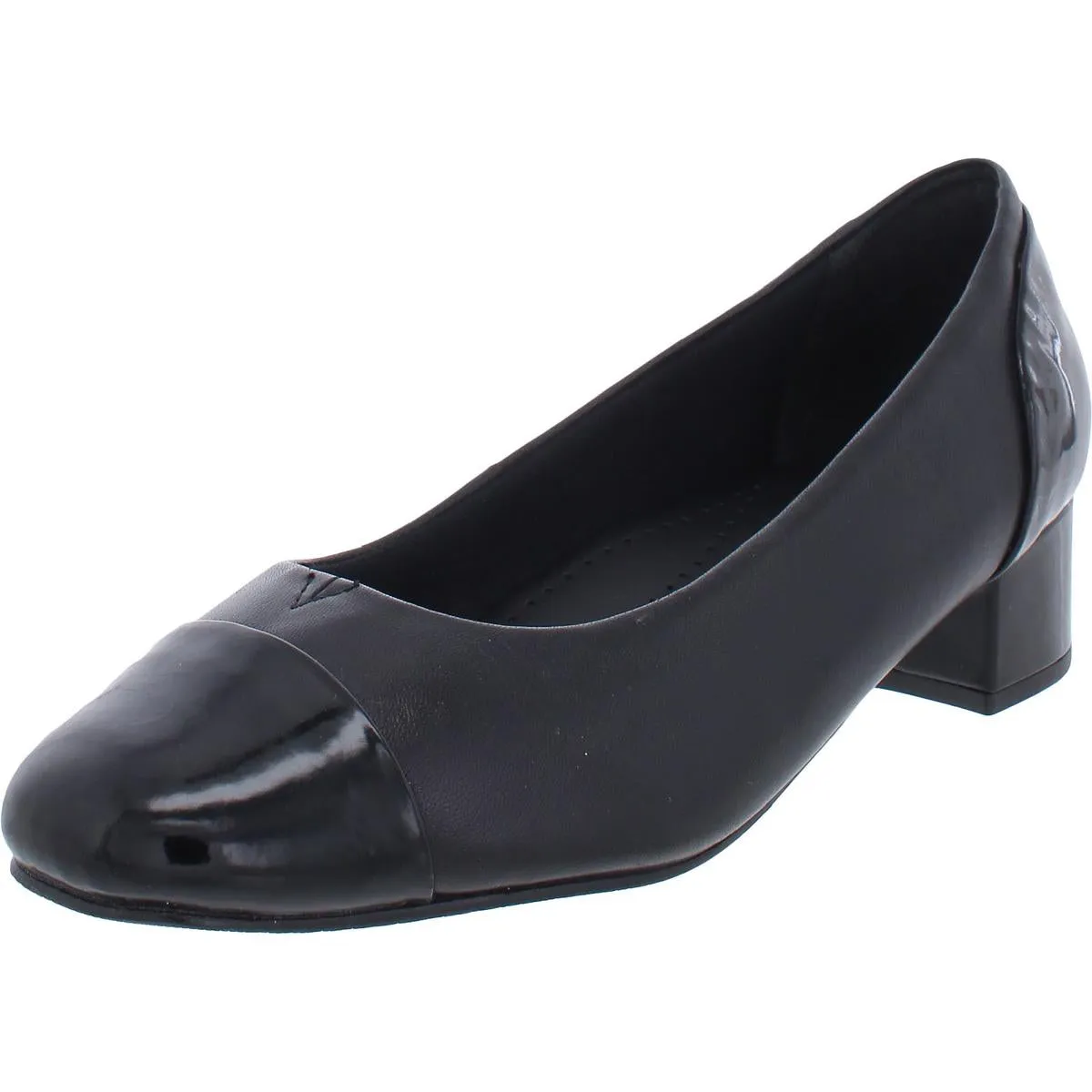 Daisy Womens Leather Patent Loafer Heels
