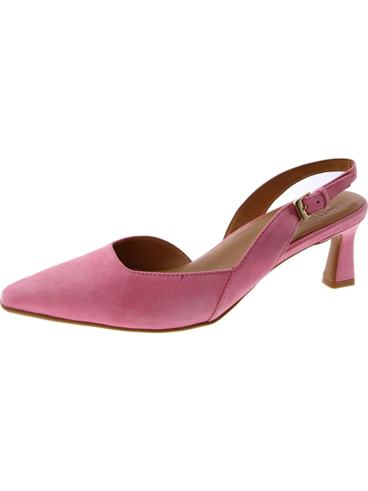 Dalary Womens Patent Leather Pointed Toe Slingback Heels