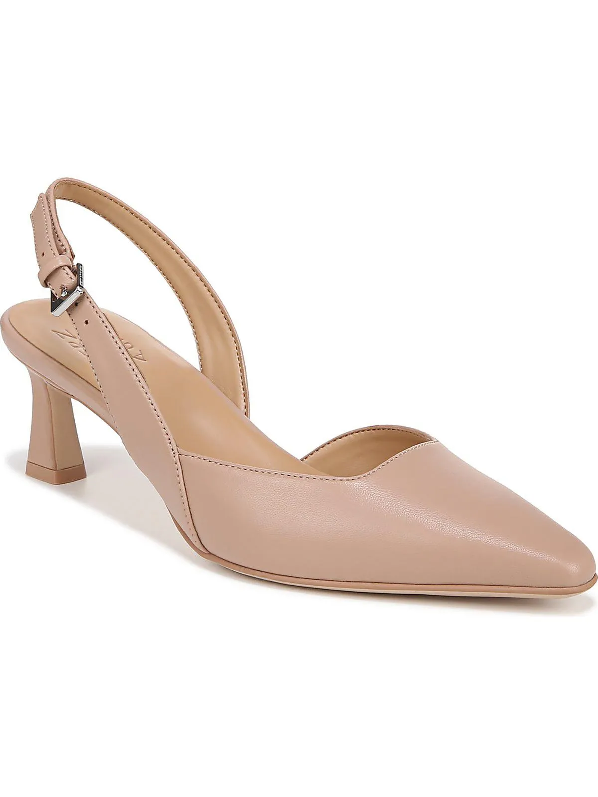 Dalary Womens Patent Leather Pointed Toe Slingback Heels