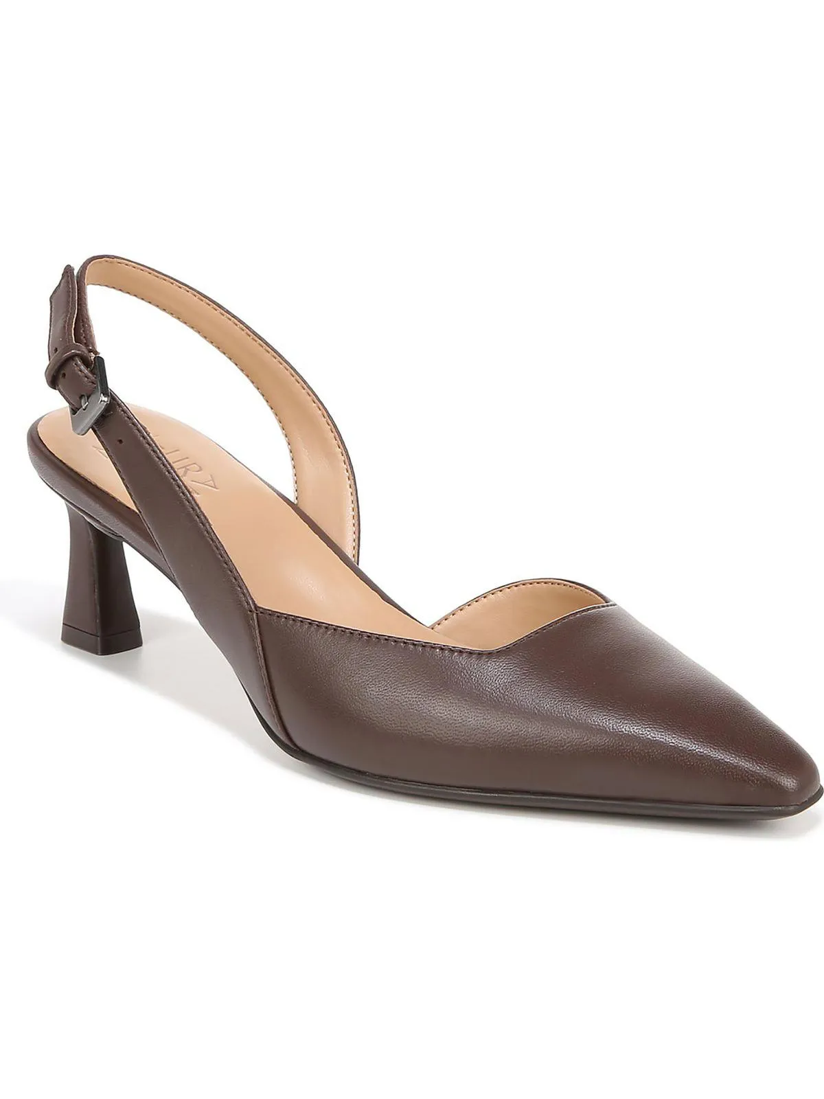 Dalary Womens Patent Leather Pointed Toe Slingback Heels
