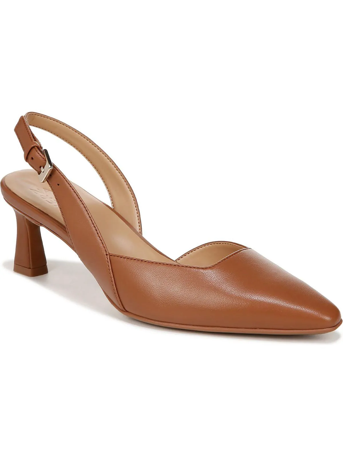 Dalary Womens Patent Leather Pointed Toe Slingback Heels