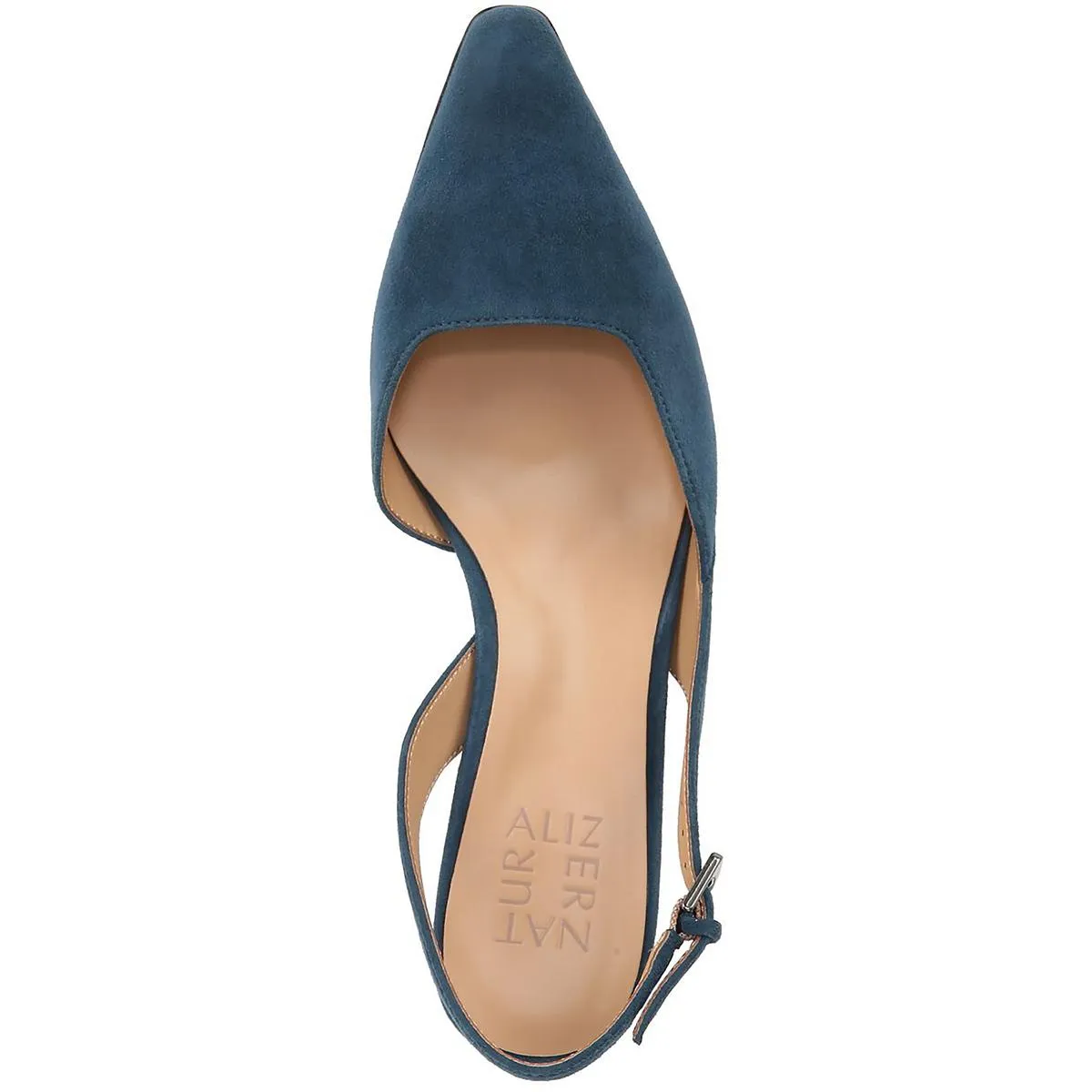 Dalary Womens Patent Leather Pointed Toe Slingback Heels