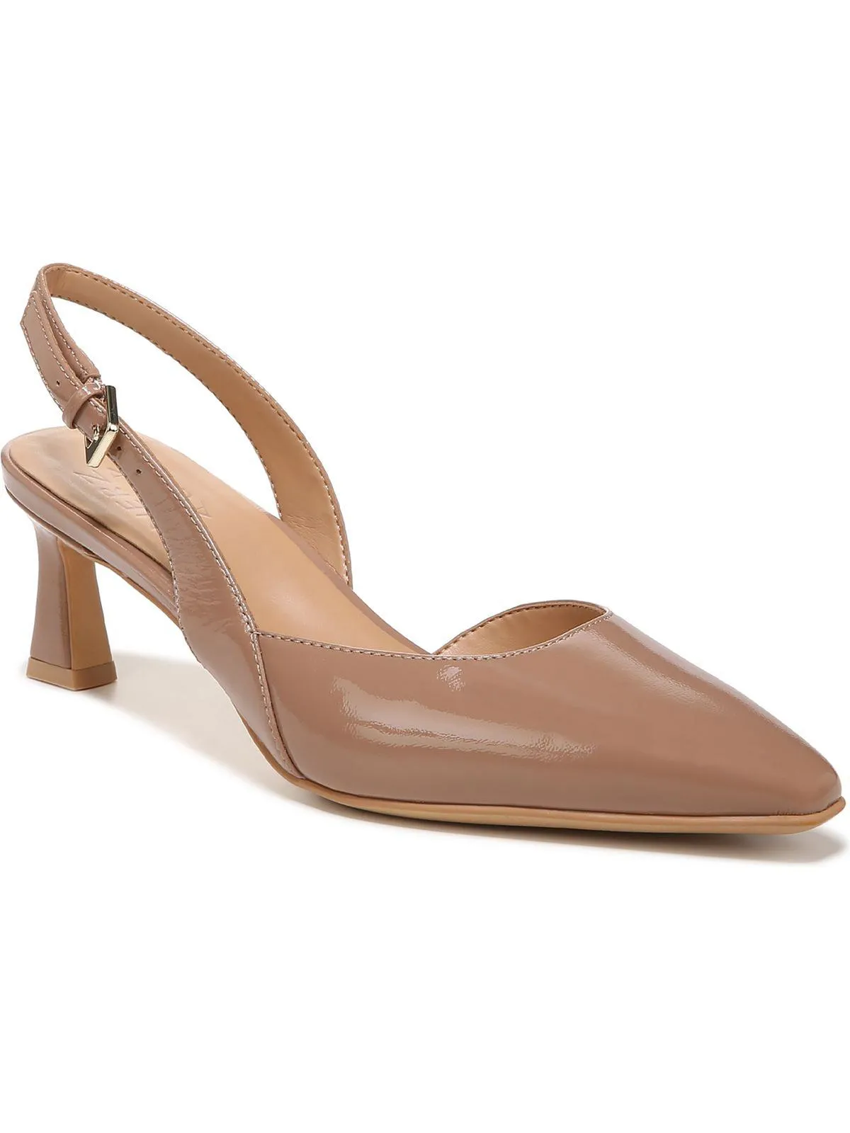 Dalary Womens Patent Leather Pointed Toe Slingback Heels