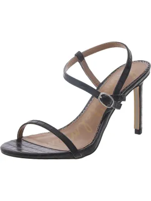 Dara Womens Faux Leather Adjustable Slingback Heels