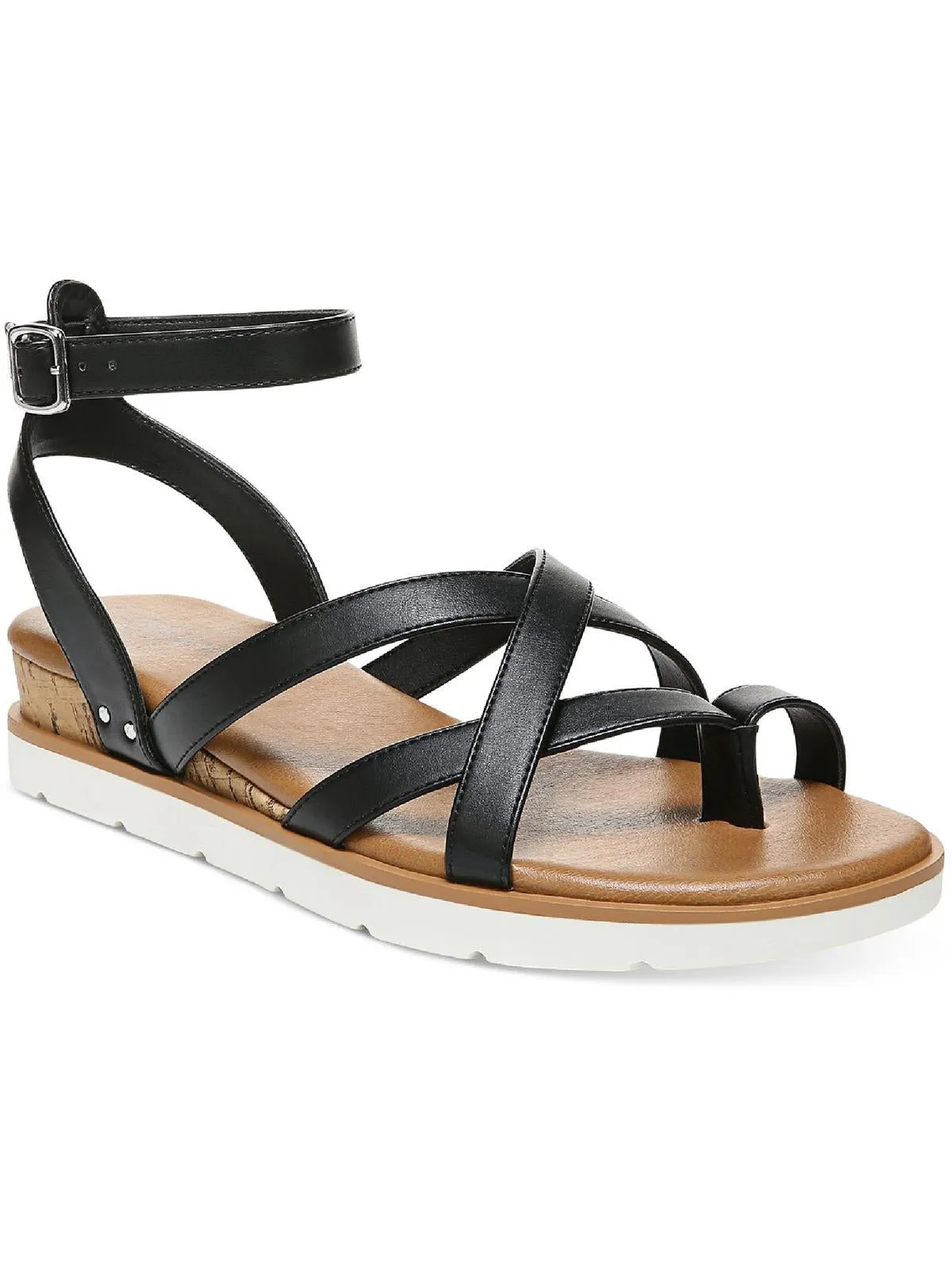 Darlaa Womens Faux Leather Cushioned Footbed Lace-Up Heels
