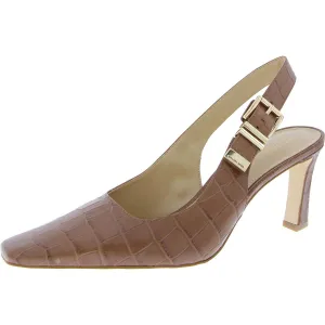Darrington Womens Leather Square Toe Slingback Heels