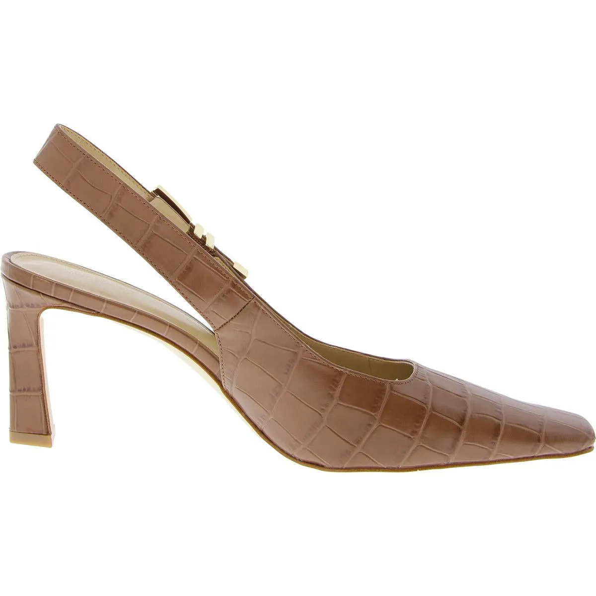 Darrington Womens Leather Square Toe Slingback Heels