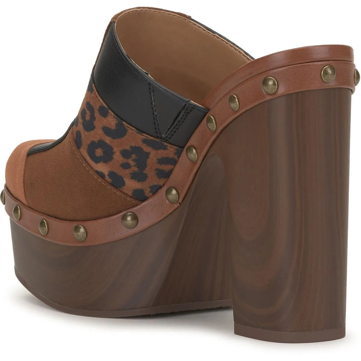 Dasally 3 Womens Faux Suede Leopard Print Clogs