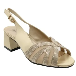David Tate Desire Champagne Satin Heel Sandal (Womens)