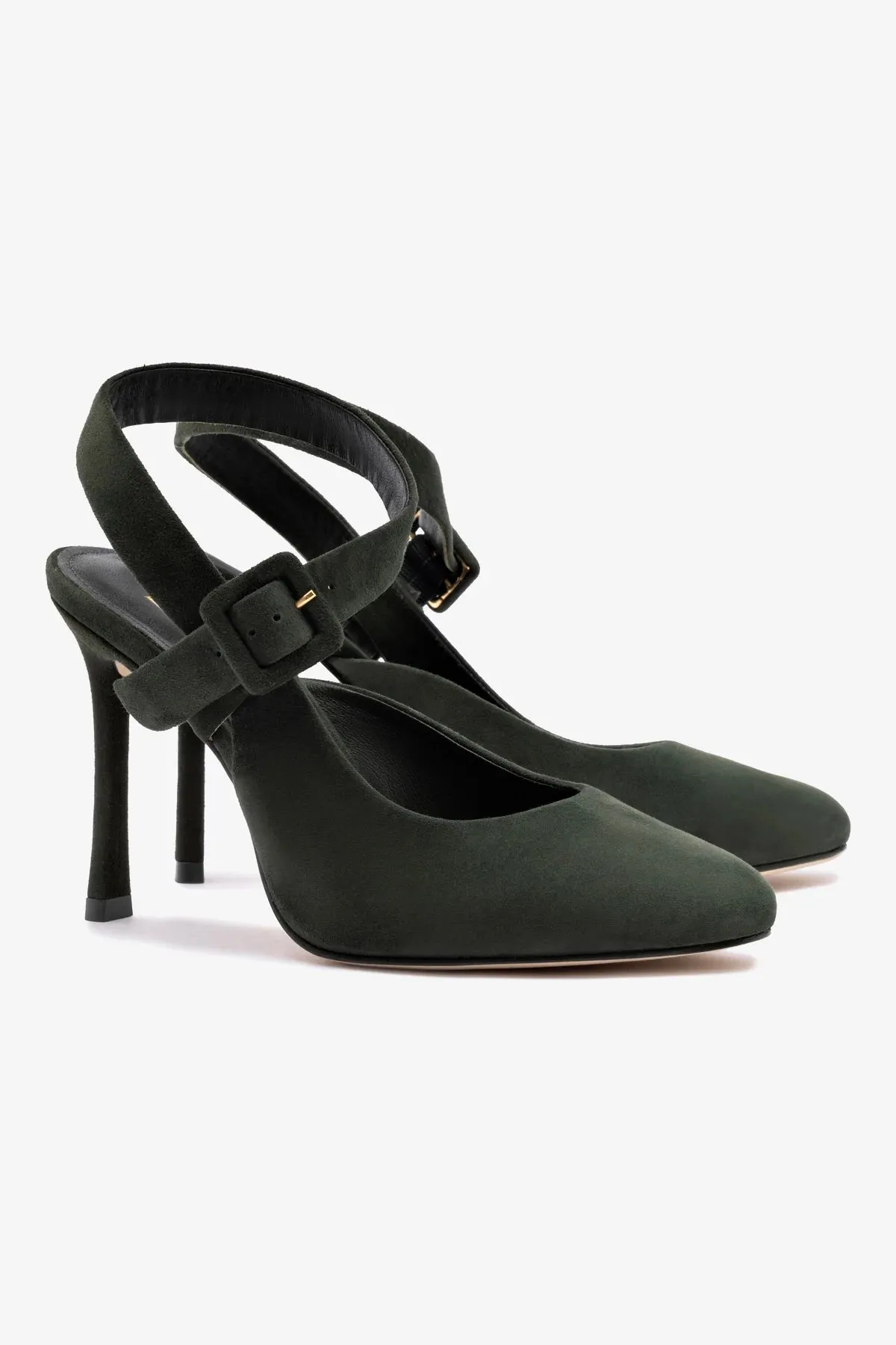 Deena By Larroud Pump In Deep Olivine Suede