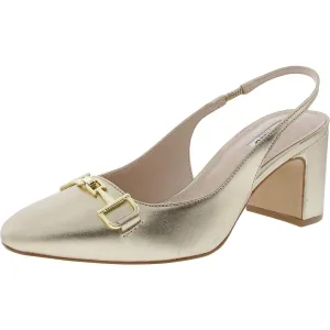Detaile Womens Embellished Leather Slingback Heels