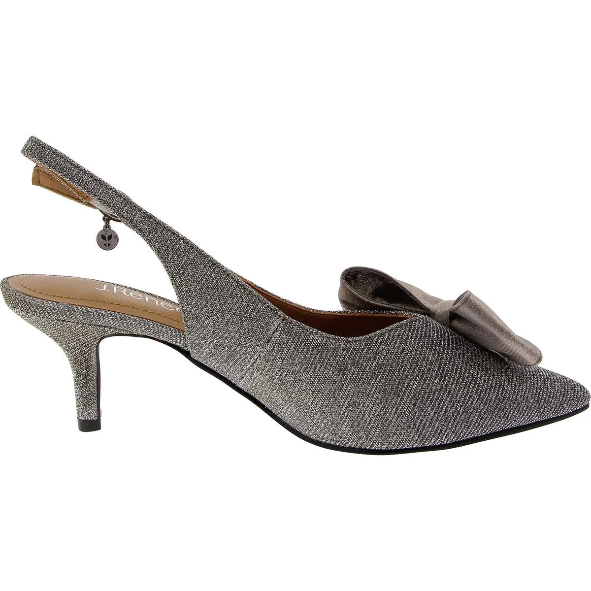 Devika Womens Bow Patent Slingback Heels
