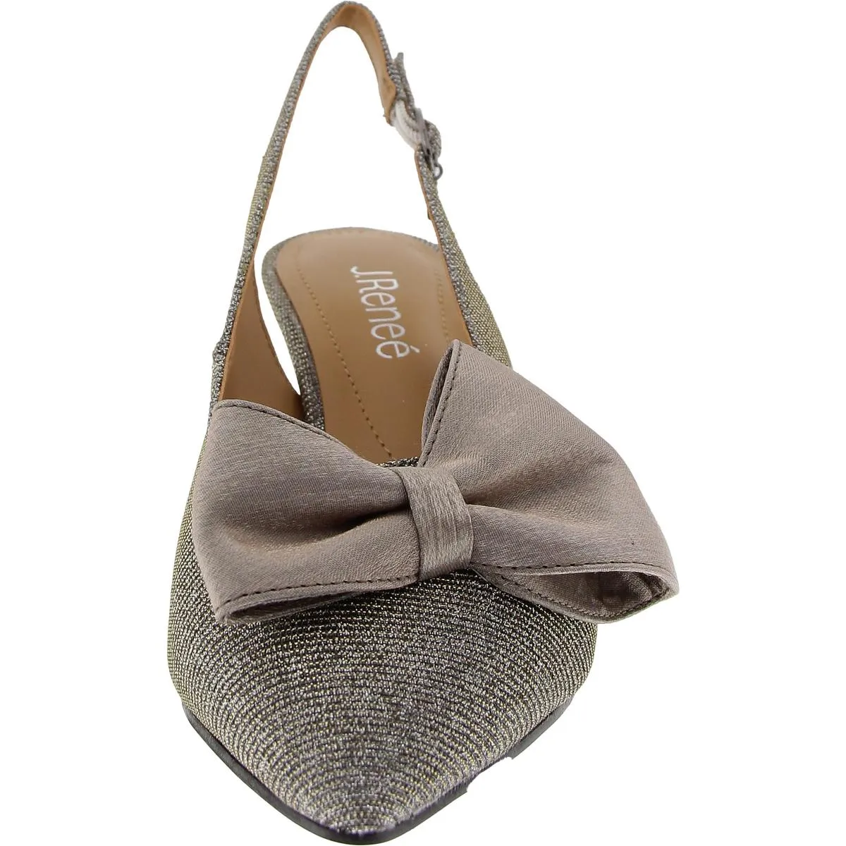 Devika Womens Bow Patent Slingback Heels