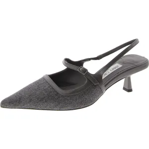 DIDI Womens Faux Leather Cushioned Footbed Slingback Heels