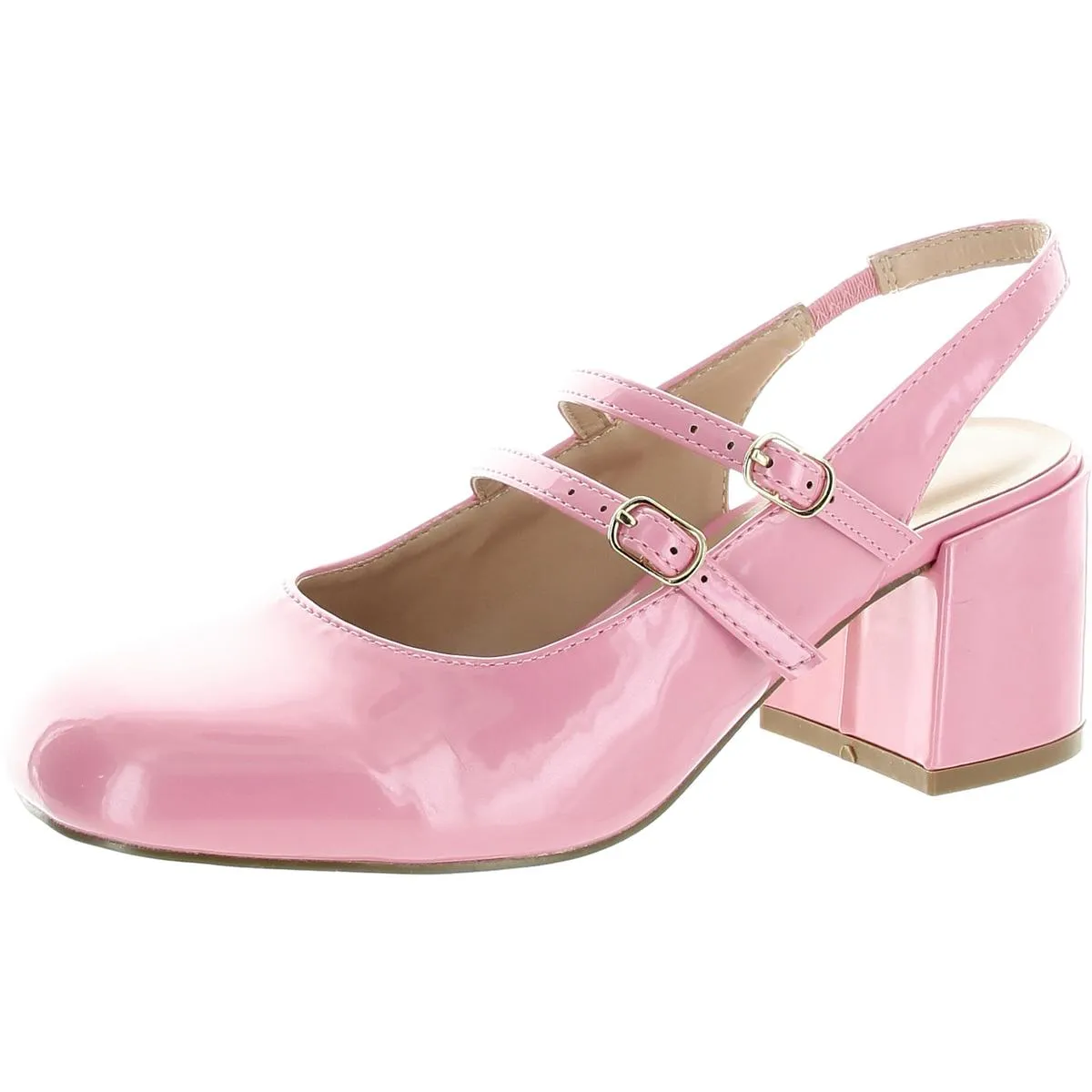 Dolll Womens Patent Mary Jane Slingback Heels
