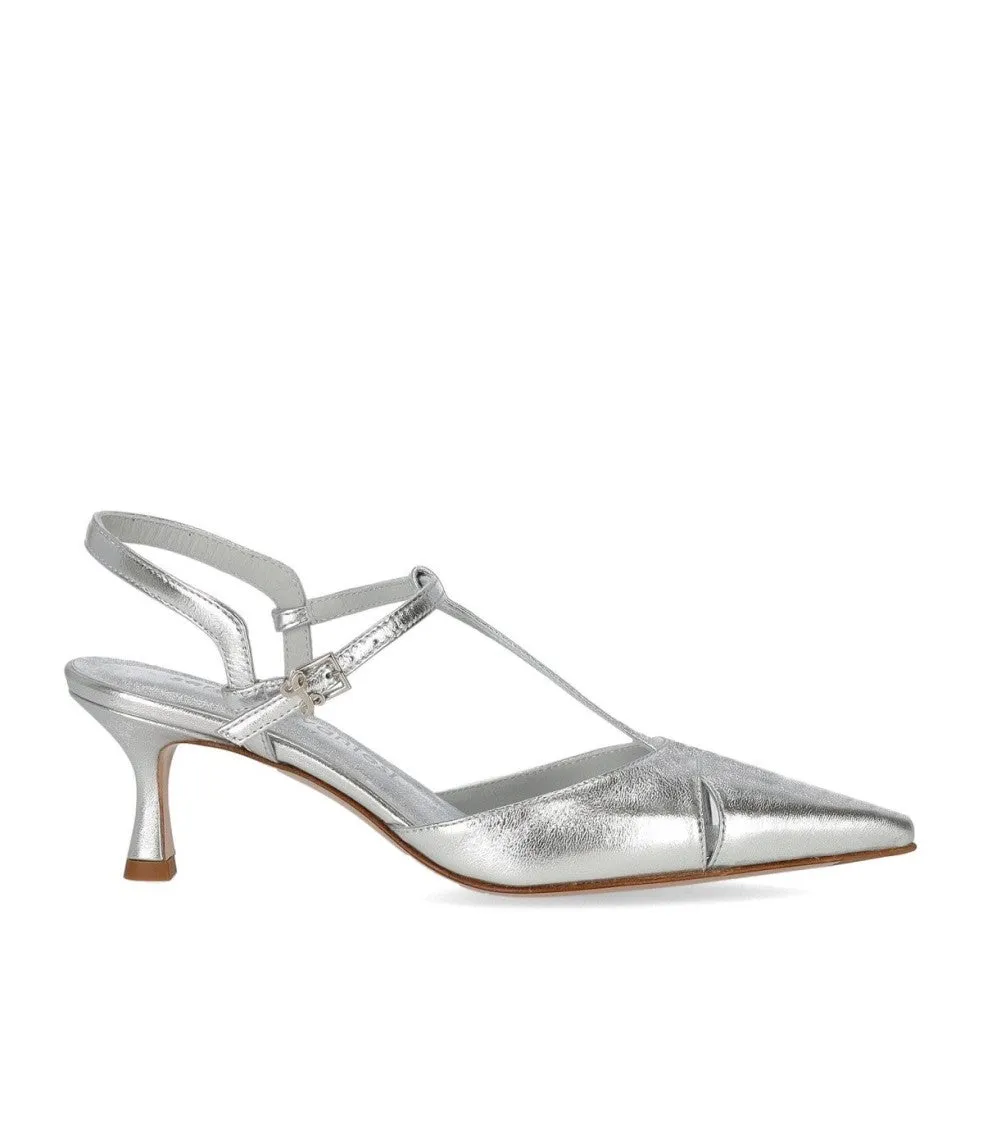 Edvige Silver Slingback Pump