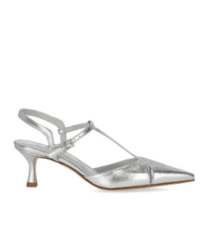 Edvige Silver Slingback Pump