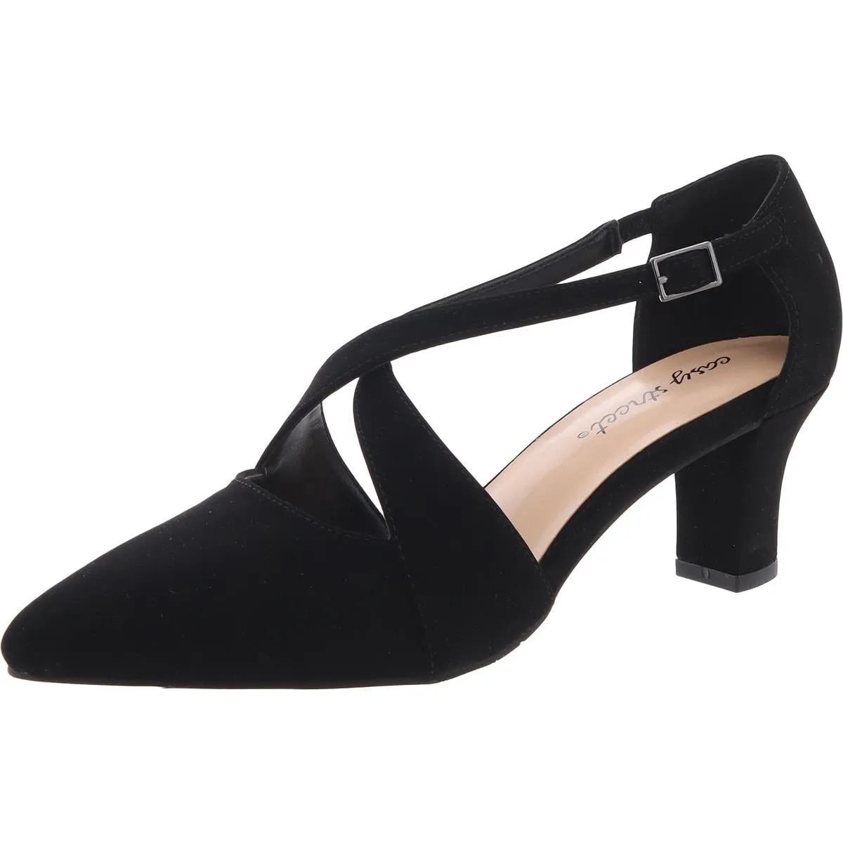 ELEGANCE Womens Strappy Manmade Block Heels