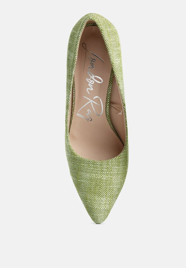 elsie canvas block heel pumps