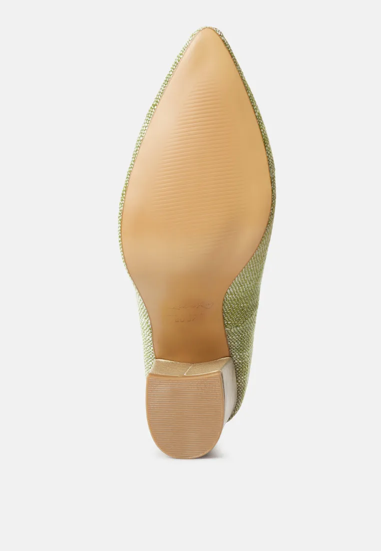 elsie canvas block heel pumps