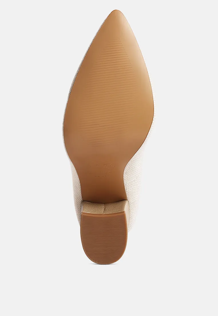 elsie canvas block heel pumps
