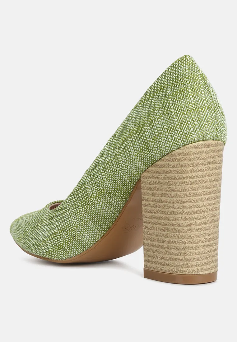 elsie canvas block heel pumps