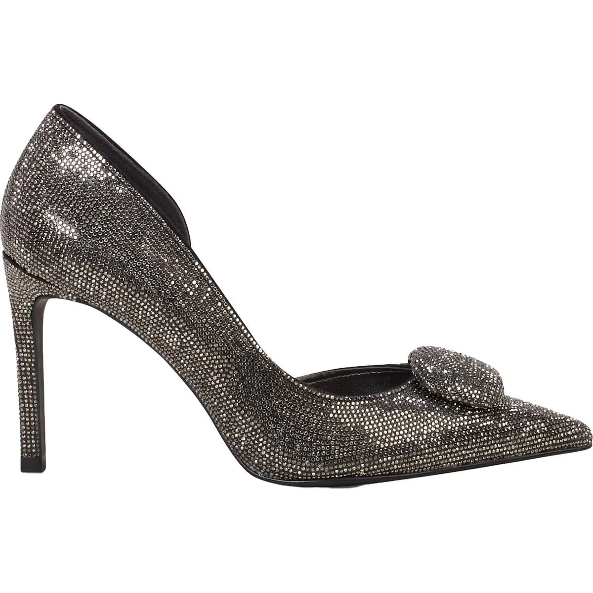 Emelias Womens Embellished Faux Leather D'Orsay Heels