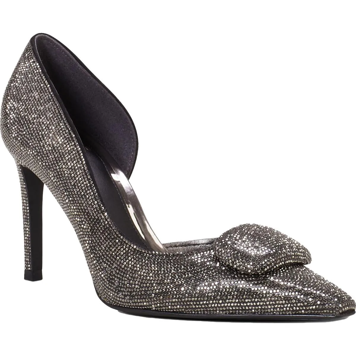 Emelias Womens Embellished Faux Leather D'Orsay Heels