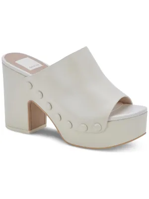 EMOL Womens Leather Slip On Clogs