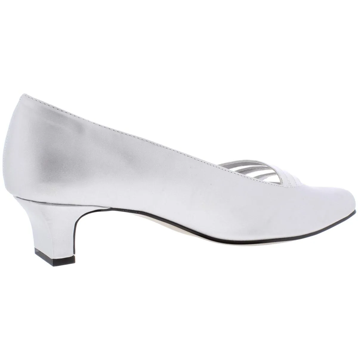 Entice Womens Satin Square Toe Kitten Heels