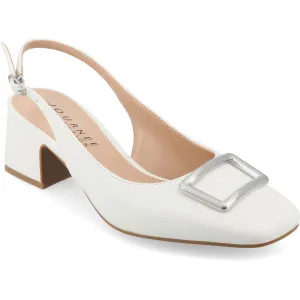 EVERLEE Womens Adjustable Manmade Slingback Heels