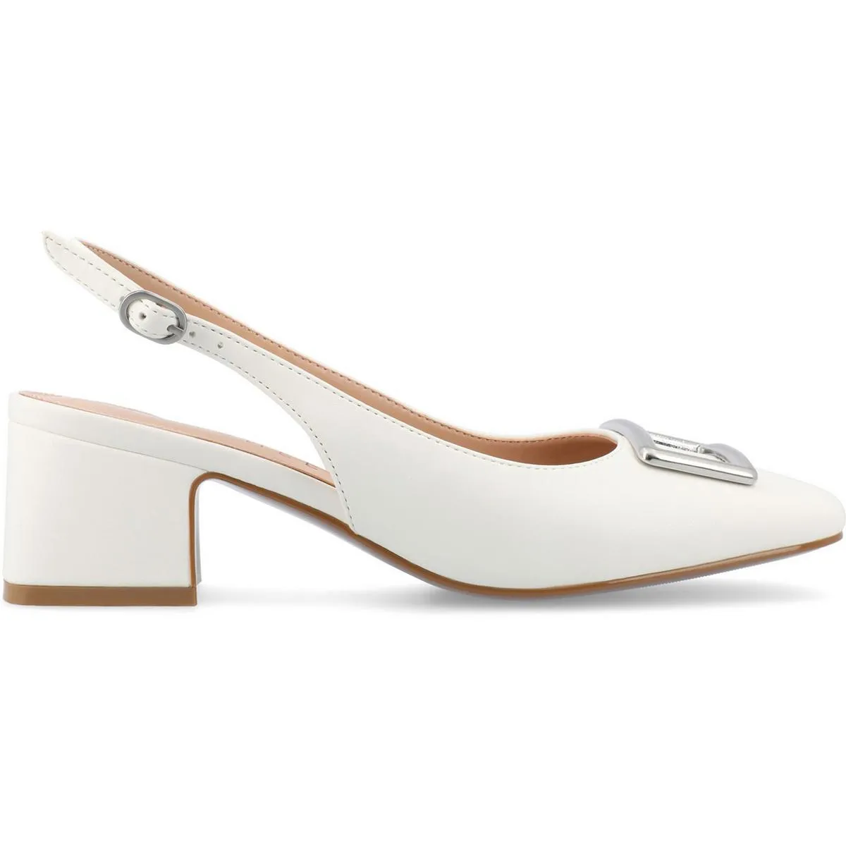 EVERLEE Womens Adjustable Manmade Slingback Heels